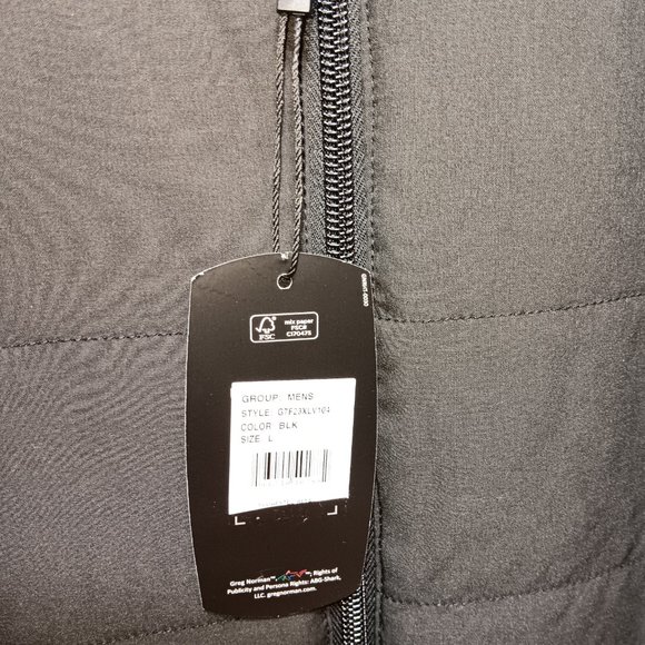 GREG NORMAN COLLECTION QUILTED FULL-ZIP VEST Large Black - Picture 3 of 3